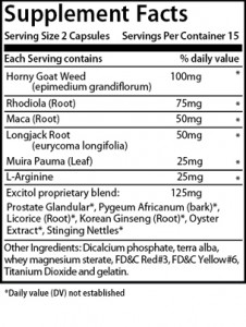 excitol label of ingredients